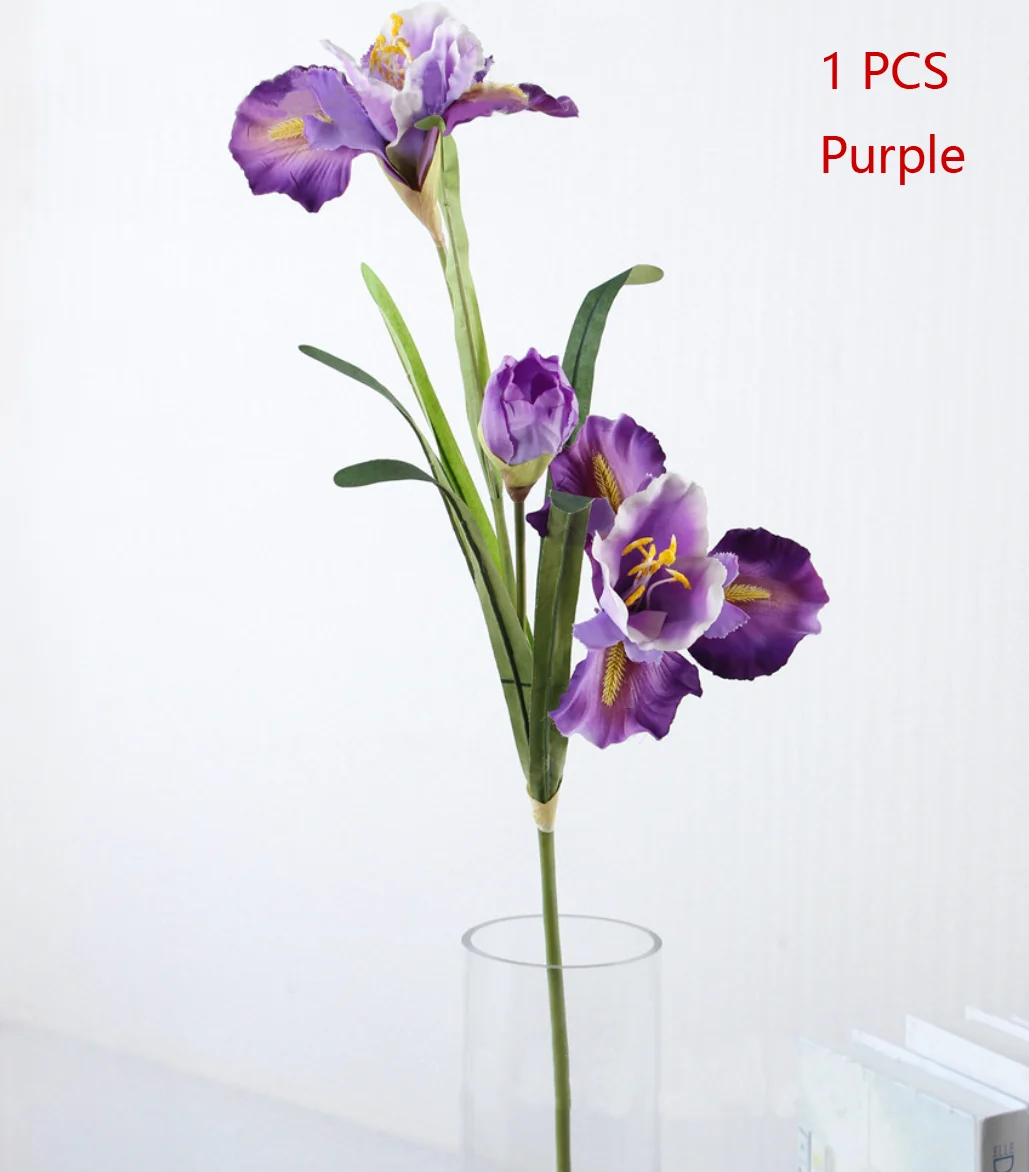 1 PCS 90cm 3 Flower heads Artificial Iris Flower Gladdon Home Wedding Table Room Decoration Gift F604