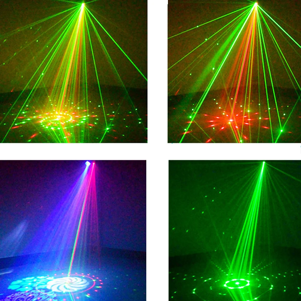 52 Patterns RGB Laser Lights Auto Music Control Led Disco Light Party Show Laser Projector Stage Effect Lamp Remote Controller
