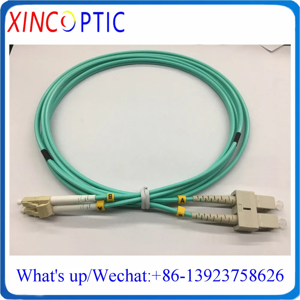 SC-LC OM3 DX 5M Fiber Patchkabel, SC/UPC-LC/UPC MM(OM3-150),DX, 3,0mm,1/2/3/5M,Aqua LSZH Jacke, fiber Optische Patchkabel Stecker