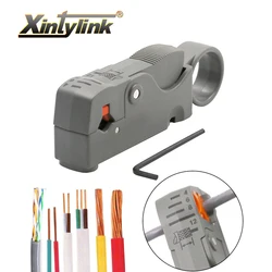 Xintylink descascador de cabo ethernet rj45 cat5 cat6 rede ferramenta manual alicate faca linha utp ftp coaxial cortador fio descascamento