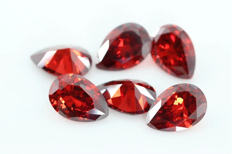 5A Pear Double CheckerBoard Cubic Zirconia Stone Multicolor Brilliant Cut Loose CZ Stones Synthetic Gems Beads For Jewelry