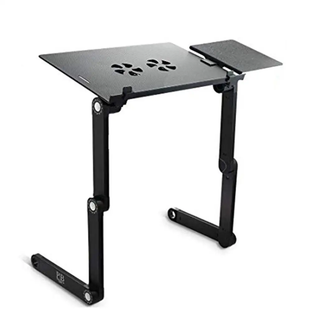 Aluminum Alloy Laptop Table Folding Notebook Desktop Stand With Cooling Fan Dual Fans Bed Laptop Tray Desk Bed Office Study Desk