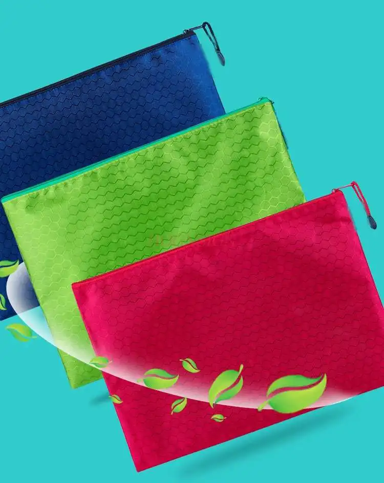 1 Pcs Tas File Kanvas A4 Ritsleting Tahan Air Tas File Kantor Informasi Mahasiswa Tas