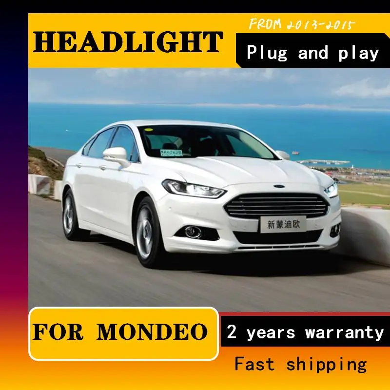 Car Styling For Ford Mondeo 2013-2015 LED Headlight New Fusion Head Lamp Dynamic Turn Signal LED DRL Bi-Xenon HID Car Accessorie