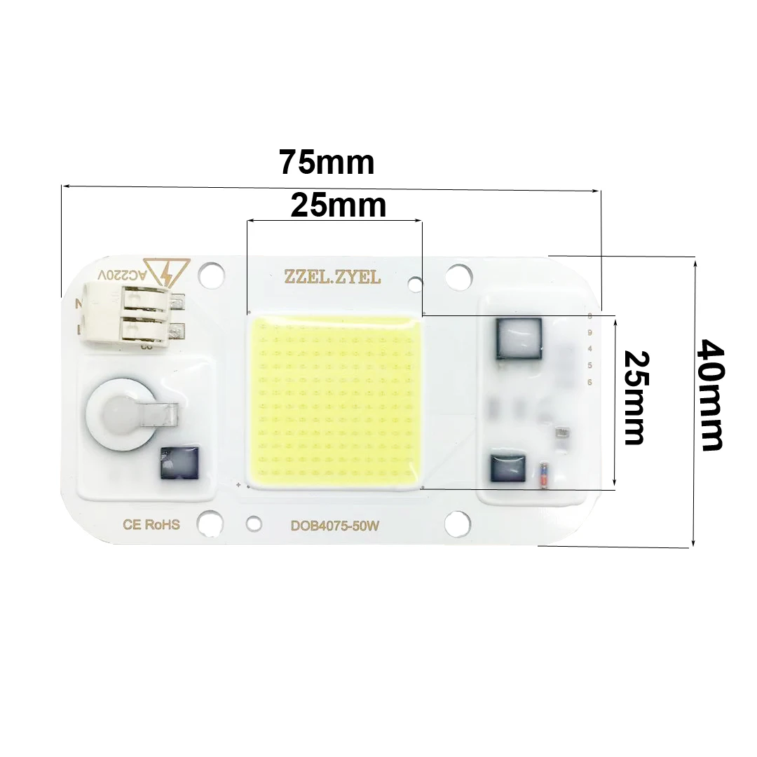 Ledランプcob,20/30/50 w,ac 7540 v,ランプおよびスポットライト,植物用,ドライバーレス