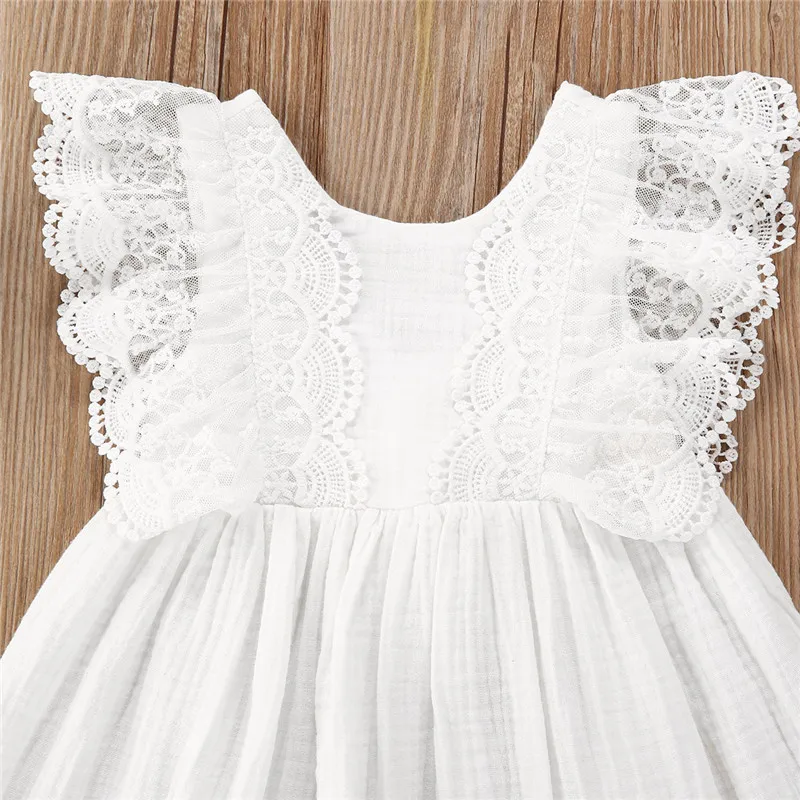 Summer Kid Baby Girls Family Matching Outfits Sleeveless Lace Elegant Romper Dress Outfits Baby Girls Clothes Outfits