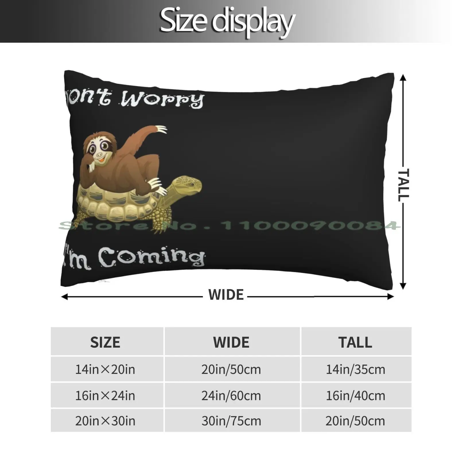 Funny Don't Worry I'm Coming Sloth & Turtle Pillow Case 20x30 50*75 Sofa Bedroom Puppernelson Nelson Nard Dog English Bull