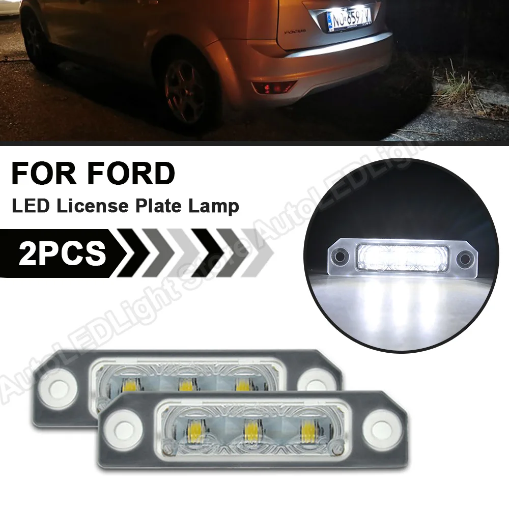 

2PCS LED License Plate light For Ford Focus Fusion Mustang Flex Lincoln MKS MKT MKX MKZ Zephyr No Error Number Plate light Lamps