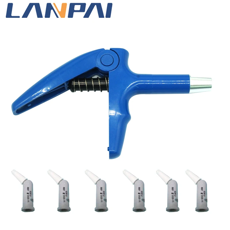 1PC Dental Composite Gun Dispenser Gun Dental Blue Tools  Applicator Unidose Compules