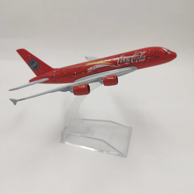 JASON TUTU 1:400 Scale 16cm Plane COLA Cool Airlines Airbus A380 Metal Alloy Airplane Aircraft Model Decoration Plane Kids Gift