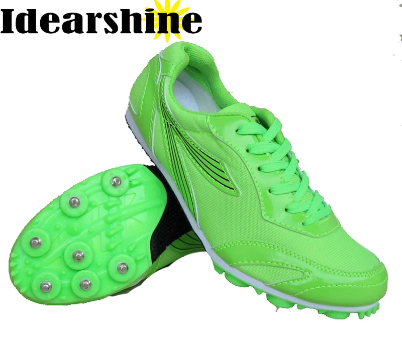 

Breathable Spike Running Shoes for Men and Women, Green and Yellow Track Shoes, Spikes Sneakers, Hot Sell