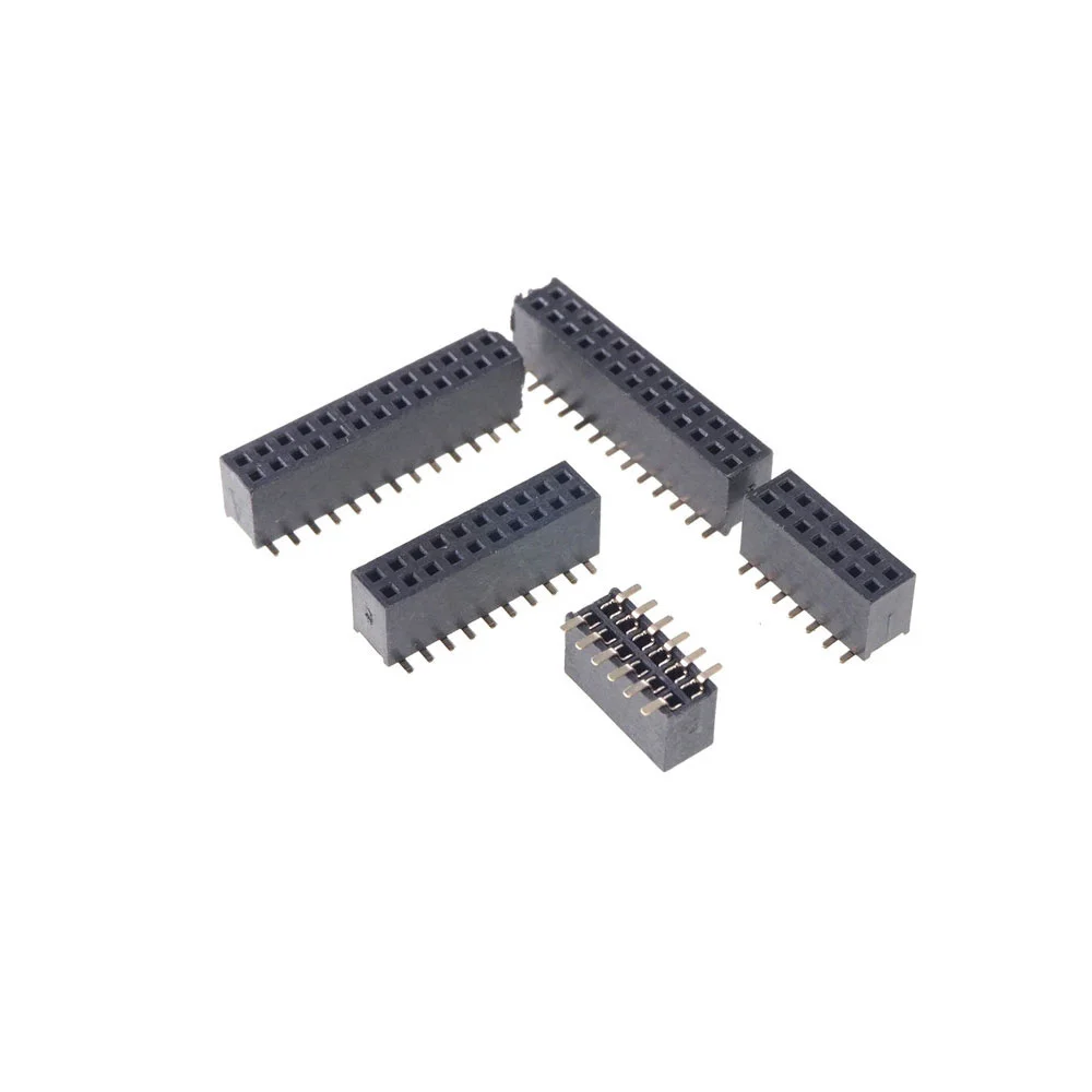 10 pcs SMT 1.27 mm Double Row PCB Female Header Socket 4 6 8 10 12 14 16 20 24 26 30 40 44 50 60 80 100 Pin Surface Mount