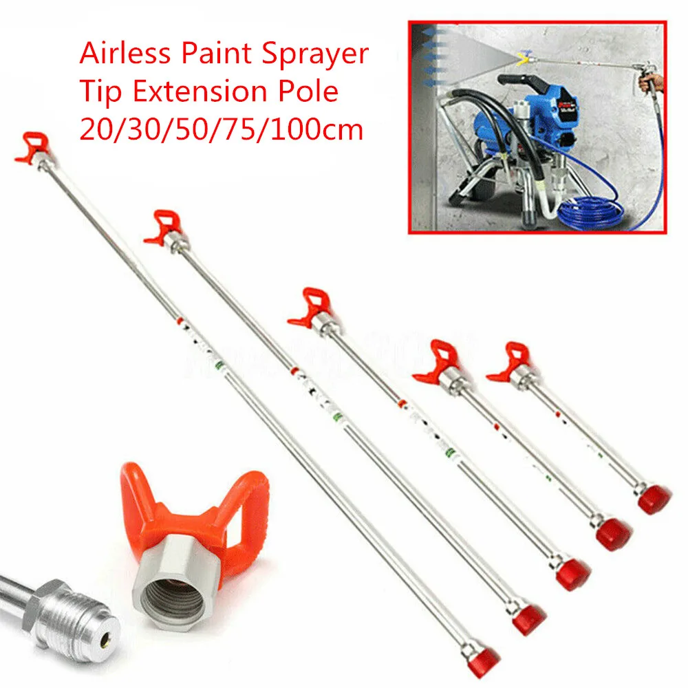 20/30/50/75/100cm Airless Paint Sprayer Gun Tip Extension Rod Aluminum Alloy Universal Spraying Machine Extension Bar Power Tool