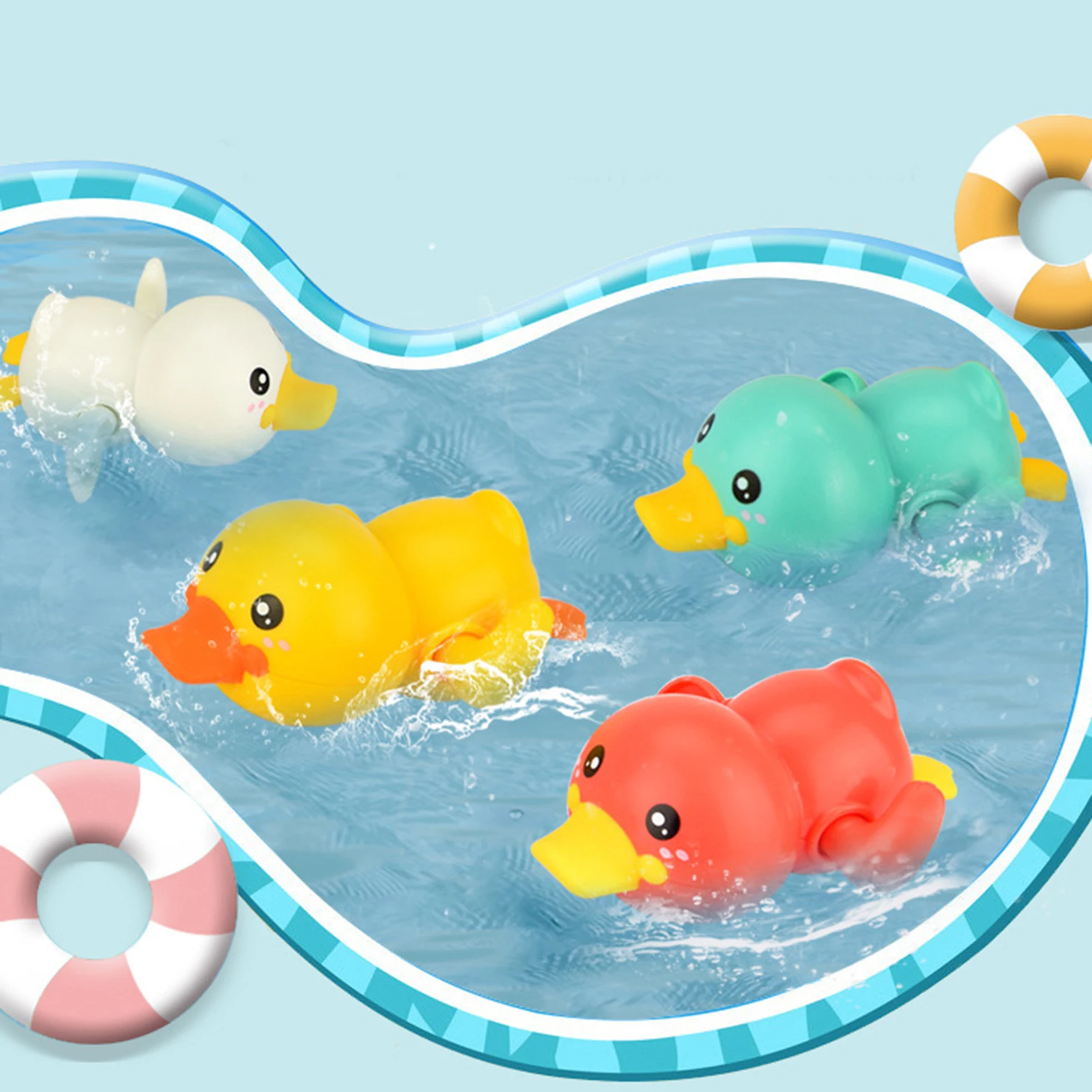 Baby bath toy swimming bath pool toy cute clockwork animal bath toy set bathroom bathtub child shower game water game gift