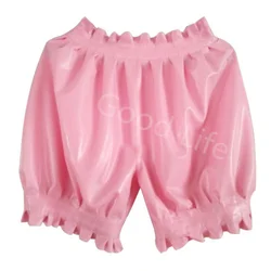 Latex 100% Rubber Boxer Shorts Briefs Underwear Woman Handmade Ruffle Pleated Shorts Hot Sales Fashion Cool Size S-XXL