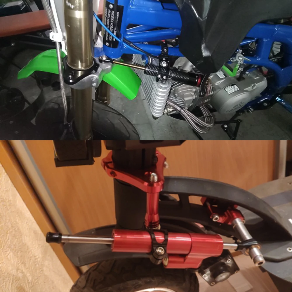 G-부스터 스쿠터 스티어링 댐퍼 CNC 오토바이 안정기 스티어링 댐퍼 50mm 클램프 장착 브래킷 지원 키트