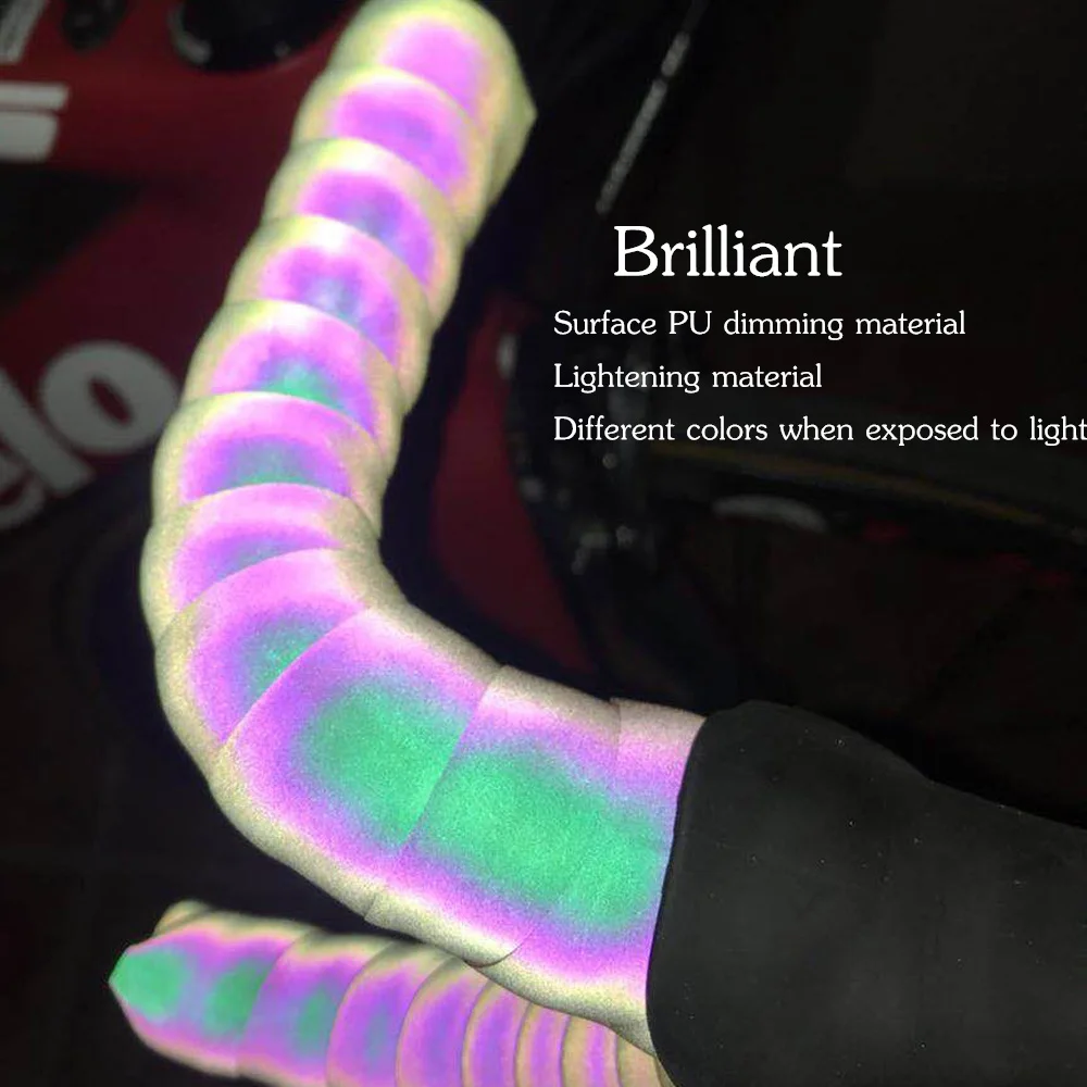 

Road Bike Noctilucent Handlebar Tapes Light EVA PU Reflective Dazzle Bicycle Toughness Vibration Damping Anti-Vibration Bar Tape