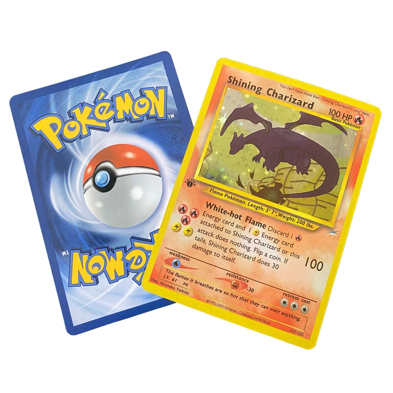 Tarjeta Flash de Pokémon Pikachu Charizard de dibujos animados Kawaii, serie en inglés, Gif, juguete coleccionable para niños, 1996