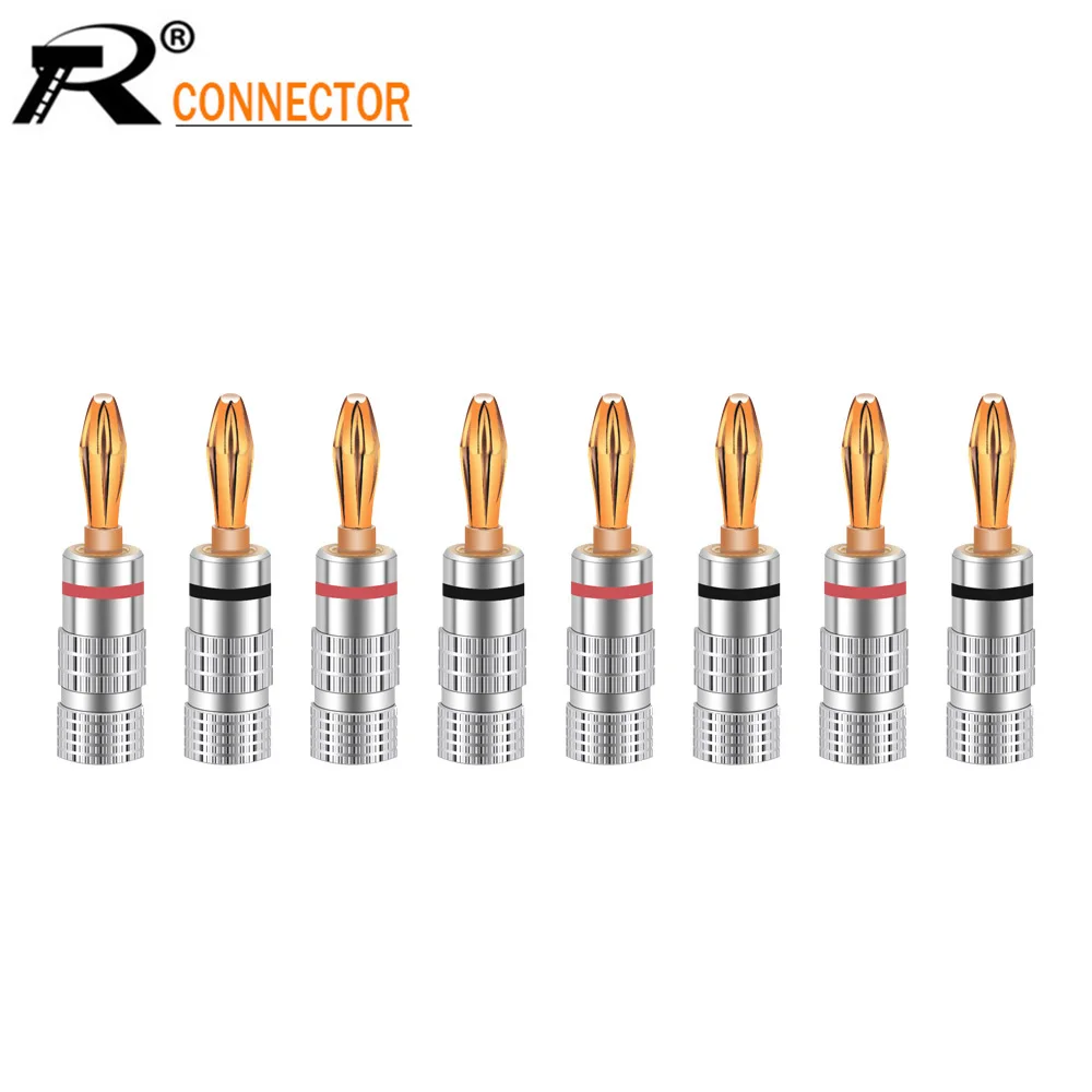 8 шт. разъем типа «банан» красный + черный 4 мм аудио колонка, проводной кабель разъем типа «банан»