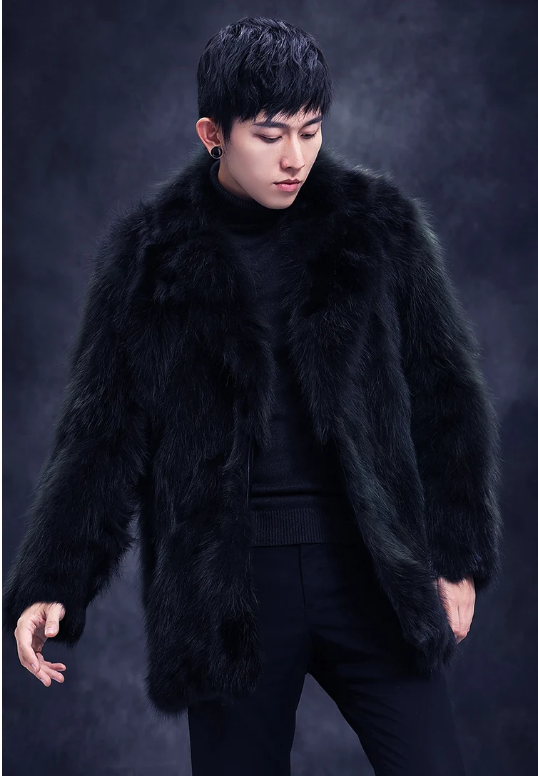 NEW Real genunie natural men raccoon fur coat men's fashion warm winter jacket outwear custom any size