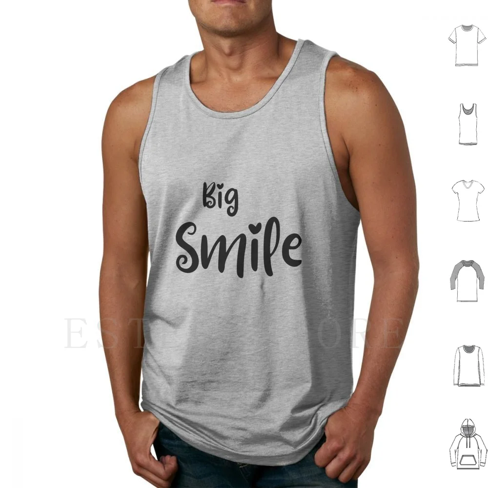 Big Smile! Tank Tops Vest Sleeveless Love For Boy And Girl Funny Quotes Simple Design With Message Colors Paper Design Kiss