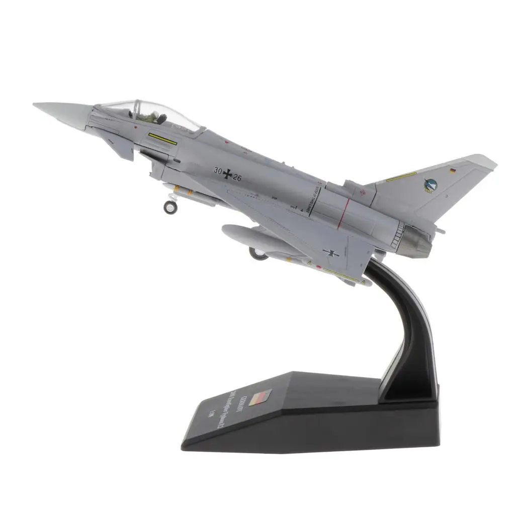 1:100 EF-2000 Eurofighter Typhoon Fighter Model & Display Stand Collection Gift EF 2000 Alloy Model Plane Mini Decorative Home