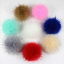 10cm Artificial Fox Fur Fluffy Pompom Ball DIY Craft Supplies for Hats Shoes Scarves Keychains Bag Accessories High Quality