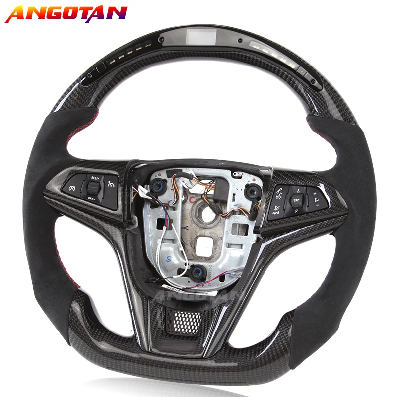 Sports LED Steering Wheel Volante For Chevrolet Camaro 2014 Carbon Fiber Alcantara Leather Steering Wheel
