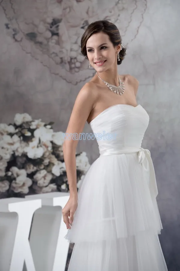 free shipping 2014 hilti new design custom size bridal gown handmade bow sweetheart plus size white chiffon Bridesmaid Dresses