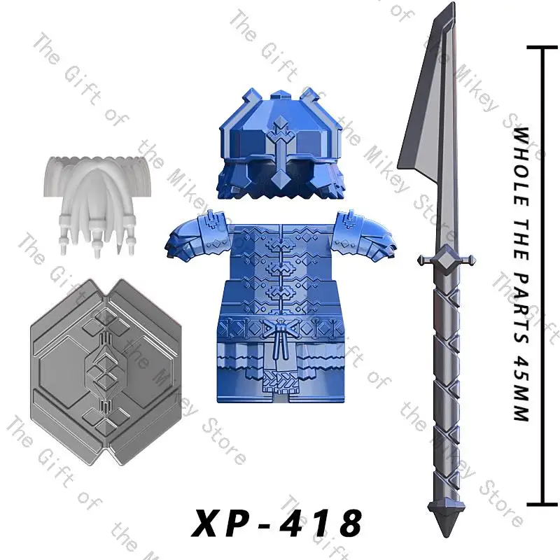 Single Sell Medieval Time Knight Dwarf Soldier Elves Figures Building Blocks Accessories Armor Shield Weapon Toys For Kid KT1054