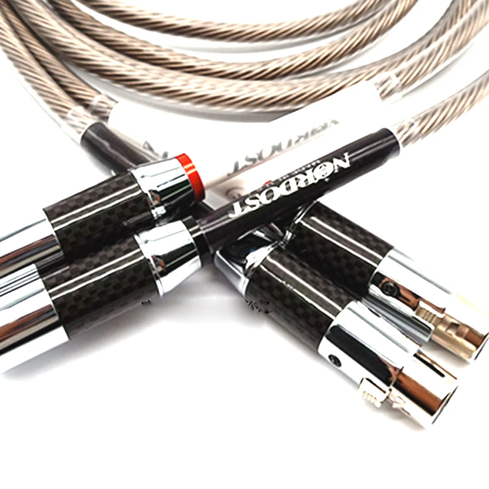 1 زوج واحد كريستال الفضة Nordos.t 3 دبابيس أنثى XLR إلى ذكر XLR كابل خط متوازن XLR كابلات سلك الصوت