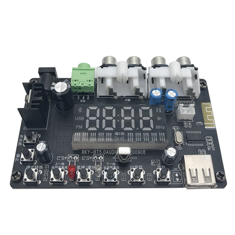 Placa decodificadora mp3 5,0, amplificador bluetooth AMP, 12V, sin pérdidas, música, disco U, decodificador, amplificador de auriculares con pantalla FM