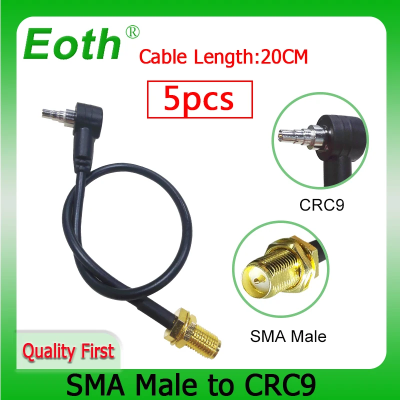 

EOTH 5 шт. антенный адаптер SMA штекер CRC9 штекер кабель RF отрезок удлинитель RG316 коаксиальный IOT Huawei ZTE модем маршрутизатор sma в crc9