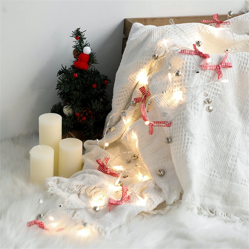 20LED Christmas Balls Bell String Lights Decorations Xmas Tree Ornaments LED Garland Holiday Fairy Lights New Year Gifts Home