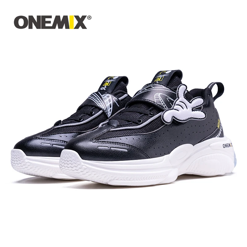 ONEMIX New Children Casual Shoes Leather Toddler Girls Running Shoes Air Cushion Damping Boys Sneakers Soft Bottom Kids Shoes