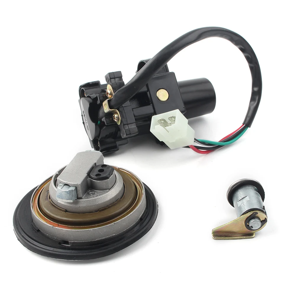 Motorcycle 4 Pin Ignition Switch Seat Lock Fuel Gas Cap Tank Cover 2 Keys For HONDA CB250 FMX 650 2005-2006 & CBR600RR 2003-2006