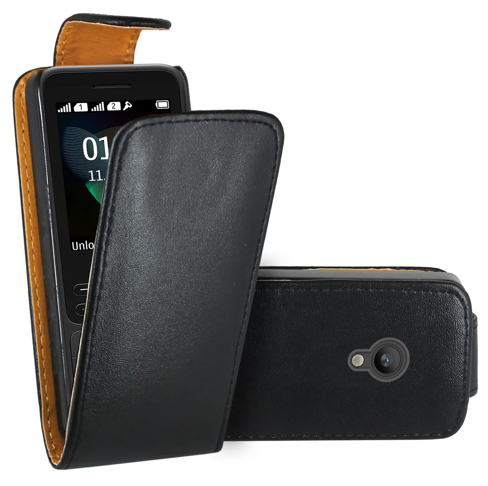 Black Premium Leather Flip Book Case Cover Funda Coque For Nokia 150 2020 Edition / Nokia 125