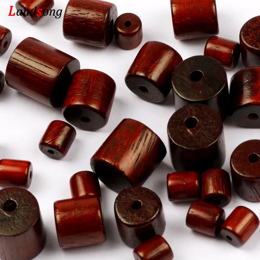 6/8/10/12mm Cylindrical Rosewood Beads Loose Spacer Wooden Beads For Jewelry Making Necklace Bracelet DIY Accessories