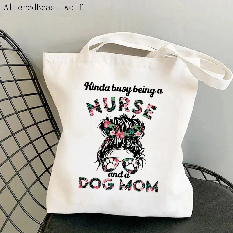 Women Shopper bag Nurse Rules Printed Kawaii Bag Harajuku Shopping Canvas Shopper Bag girl handbag Tote Shoulder Lady Bag