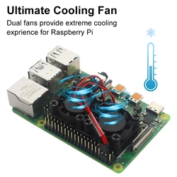 Raspberry Pi 4 Model B Dual Fan with Heat Sink Double Cooling Fan Cooler Radiator for Raspberry Pi 4 4B