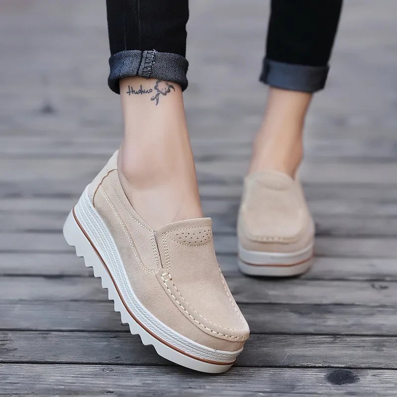 Women Casual Shoes Loafers  New Round Toe Solid Female Sneakers Breathable Women Shoes Flats Plus Size Zapatos De Mujer 699