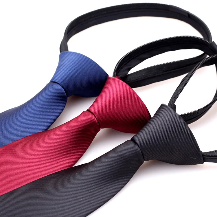 New Stripe Plaid Print 6CM Neck Tie for Gentleman Wedding Party Cravats Accessories Elastic New Fashion Male Zipper Tie