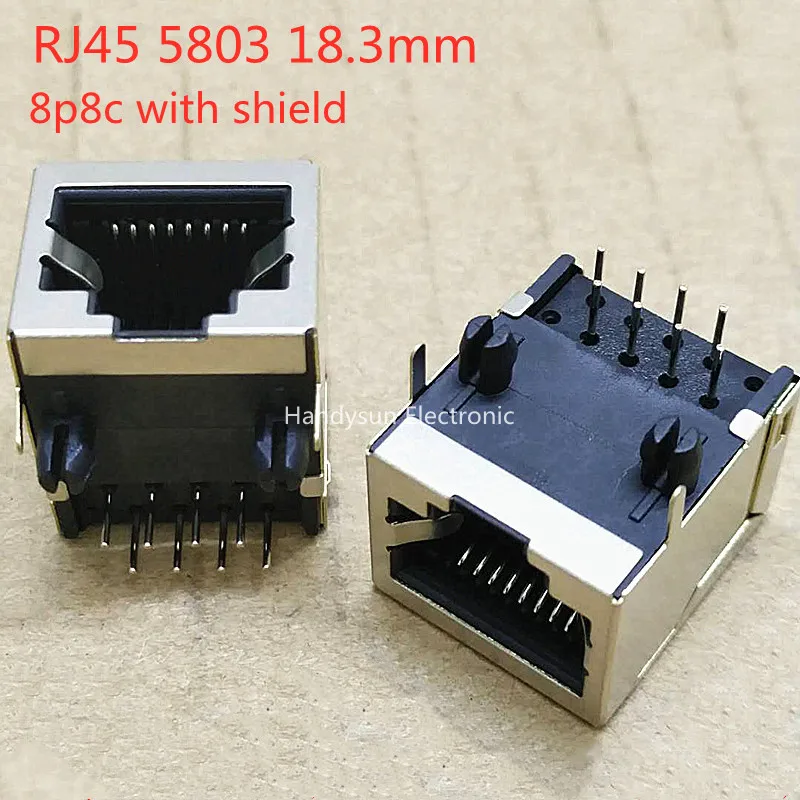 

20pcs RJ45 Socket 8p8c Network Interface Network Connector Socket With shield 18x13mm Copper Shell Gold Plating Internet Modula