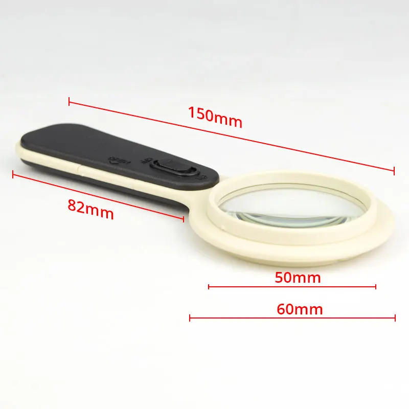 5x Handheld Magnifier with Led Light Portable Reading Magnifier Magnifying Glass