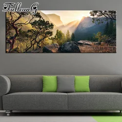 FULLCANG diy 5d diamante pieno ricamo scenario naturale mosaico di grandi dimensioni tela pittura yosemite park decorazione murale FC2122