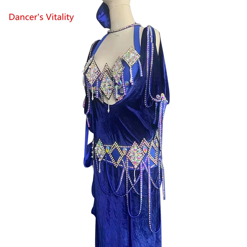 Belly Dance Competition Costumes Set for Women Bellydance Dress Senior Velvet Belly Dancing Performance Dresses Stage Cltohing