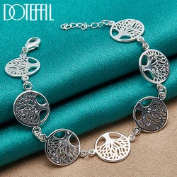 DOTEFFIL 925 Sterling Silver 18K Gold Tree of Life Chain Bransoletka dla kobiet Ślubna impreza zaręczynowa Biżuteria modowa