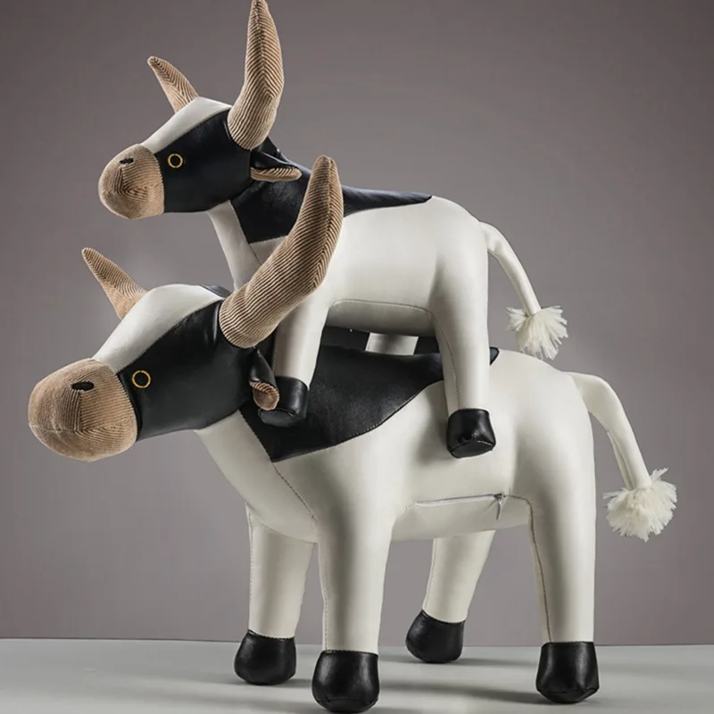 

Плюшевые игрушки Reallike 30 см-60 см, мягкие Мультяшные зверушки, кукла крупного рогатого скота, домашний декор для мальчиков, детей, подарки на день рождения