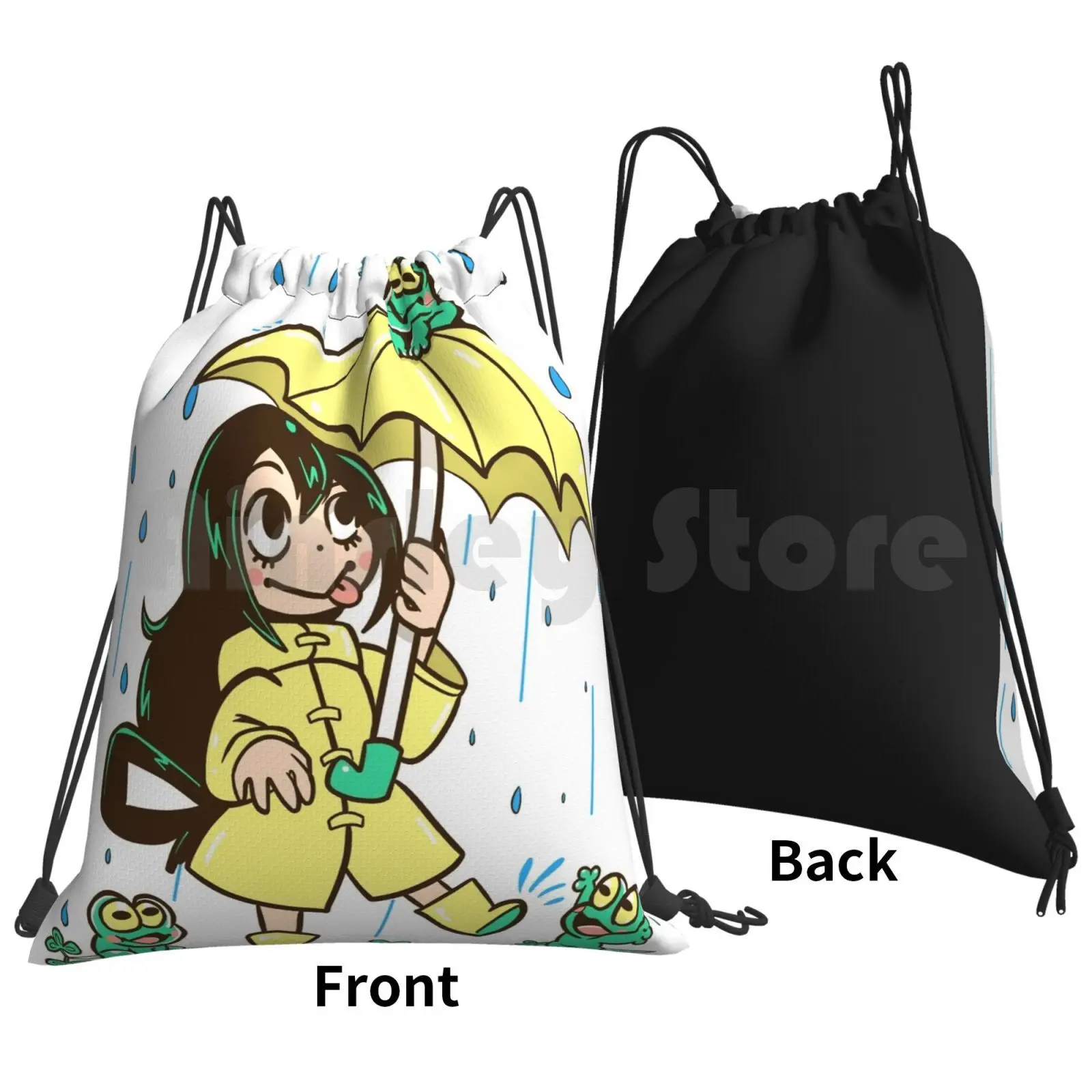 Best Frog Girl Backpack Drawstring Bag Riding Climbing Gym Bag Asui Tsuyu Froppy Anime Boku Hero Academy Academia Manga My