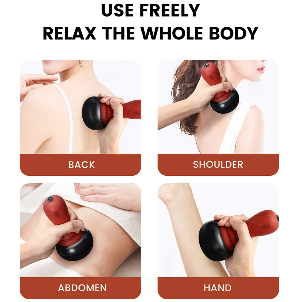 Natural Hot Stone Massage Gua Sha Skin Care Lift Reduce Wrinkles Neck Back Electric Massage Slimming Pain Relief Relaxation